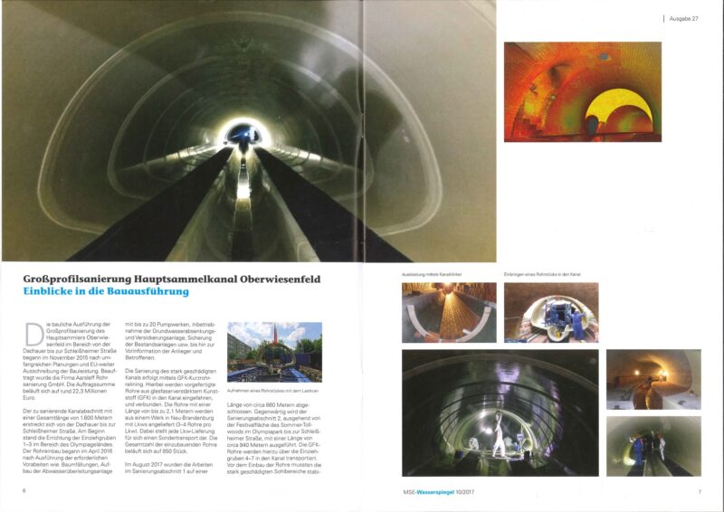 MSE_Wasserspiegel 2017 - Großprofilsanierung Hauptsammelkanal Oberwiesenfeld