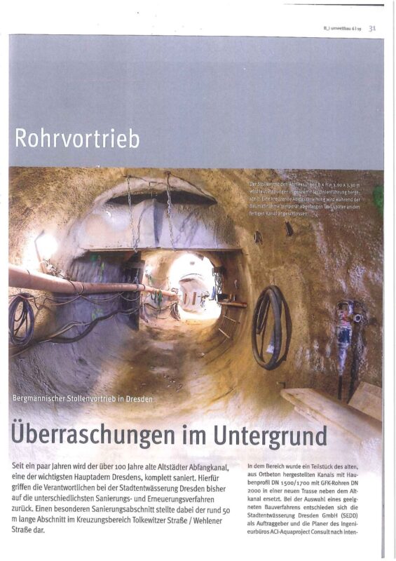 B_I umweltbau 2019 - Stollenvortrieb in Dresden