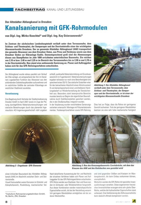 ZDB 2011 - Kanalsanierung Terassenufer Dresden Altstädter Abfangkanal